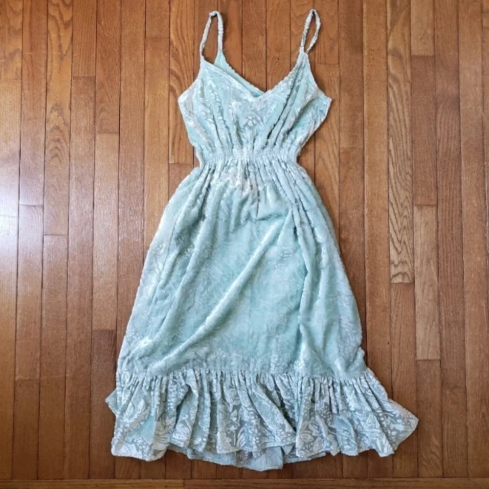 Velvet burnout feminine dress - Picture 2 of 11